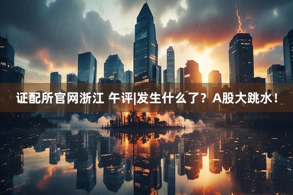 证配所官网浙江 午评|发生什么了？A股大跳水！